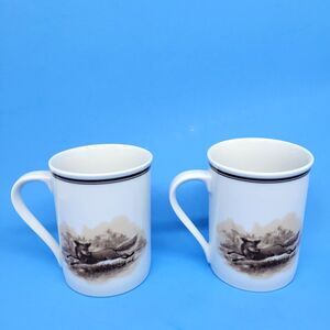 C.E. Corey Aiken Fox Mug 4" Tall And 3" Diameter Set Of 2 Mug Excellent Cond